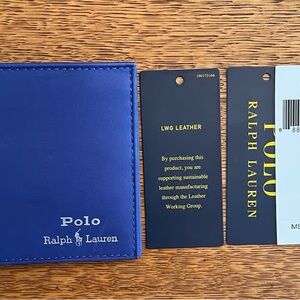 Polo by Ralph Lauren Blue Leather Wallet with Logo
